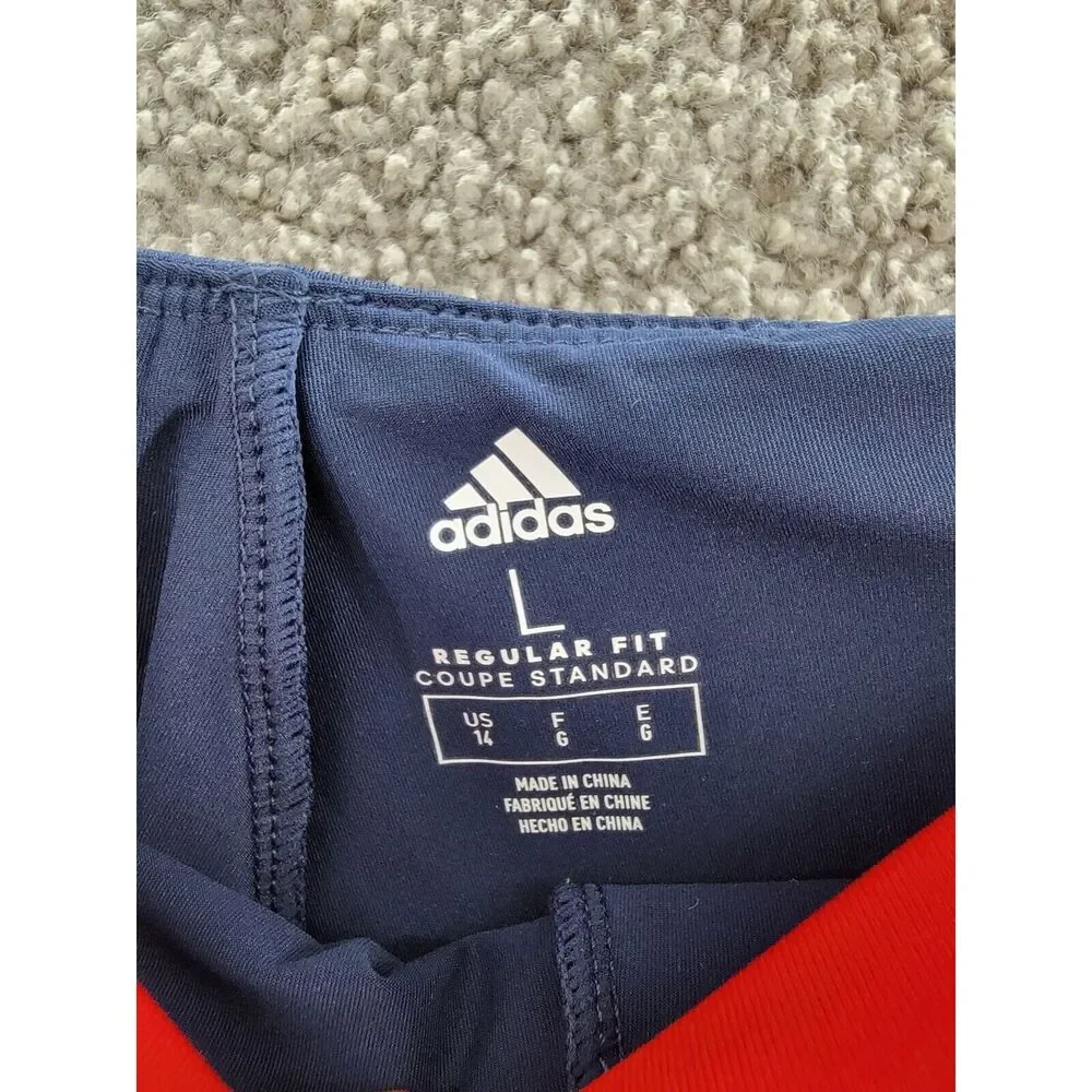adidas Elastic Waistband 3-Stripes Activewear Skort Big Girls L 14 Navy/Red - Picture 8 of 14